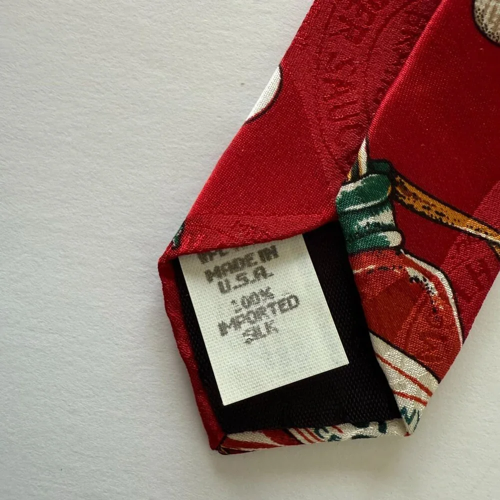 Tabasco Golf-Themed Red Necktie With Bottle Club Made In USA